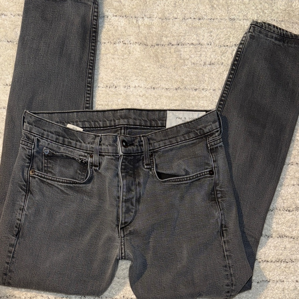 rag & bone Men's Dark Gray Slim Jeans